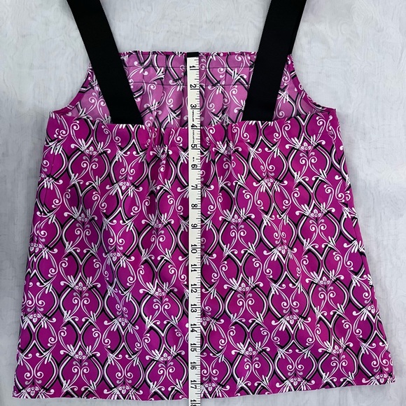 Loft (Ann Taylor) Petite XSP Dressy Geometric Print Grosgrain Ribbon strap tank - Picture 8 of 9